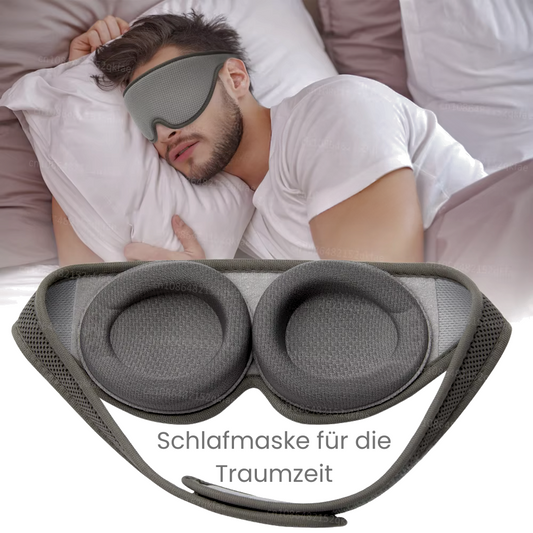 Traumzeit Schlafmaske: Weich, grau und perfekt für tiefe Entspannung.